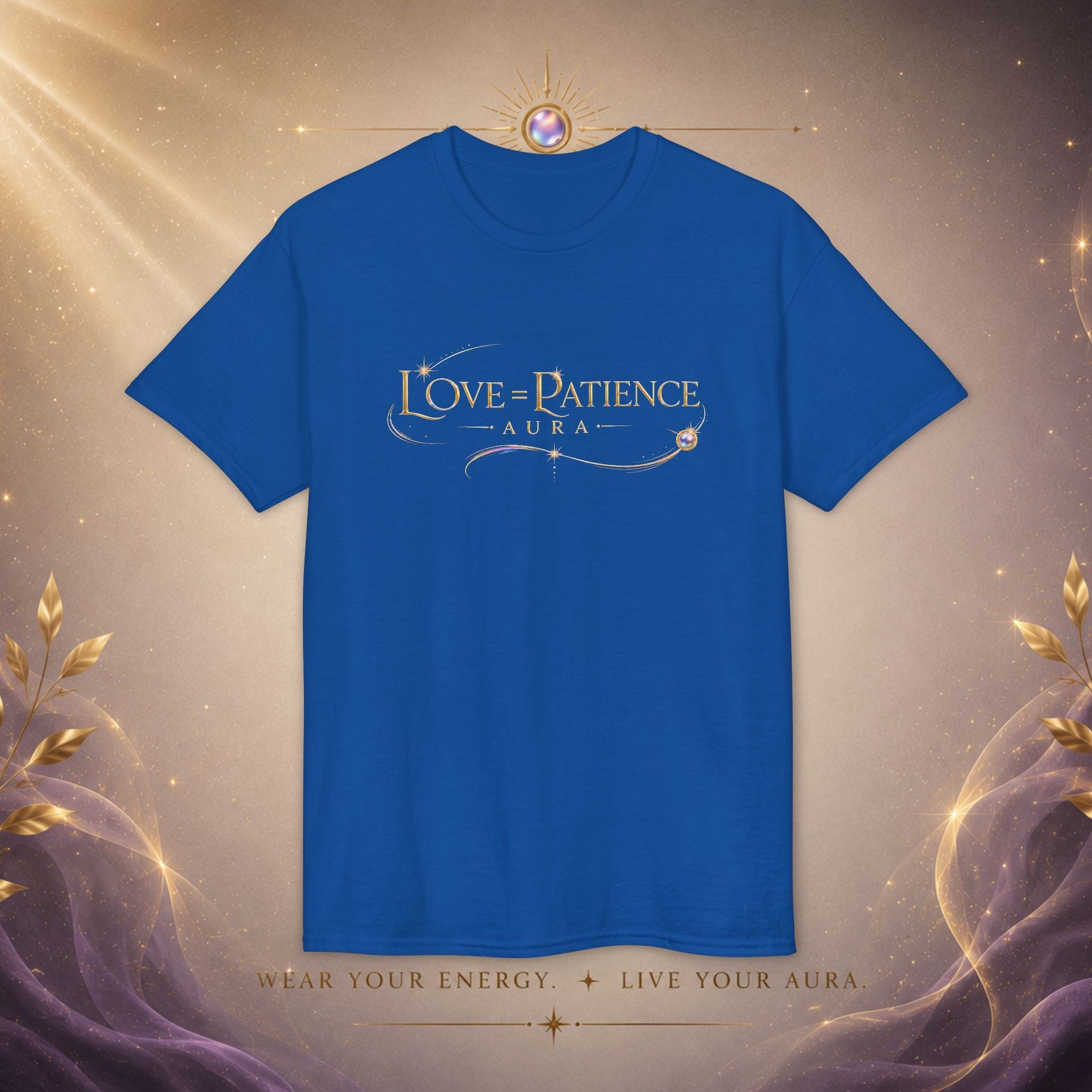 Love = Patience T‑Shirt — Vintage Script Graphic Tee - AURA BY RS ®