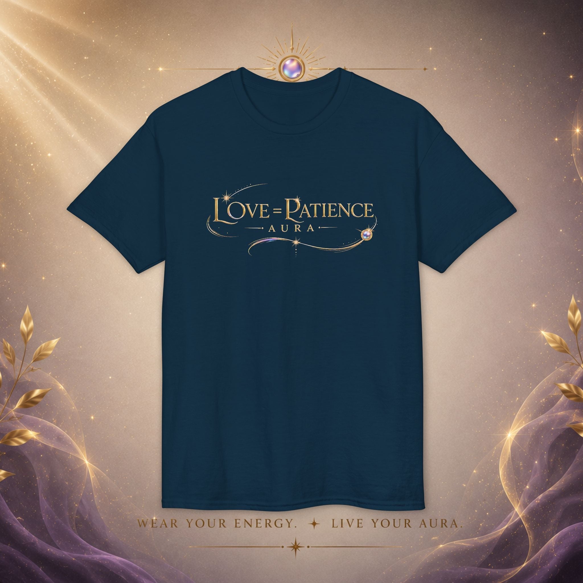 Love = Patience T‑Shirt — Vintage Script Graphic Tee - AURA BY RS ®