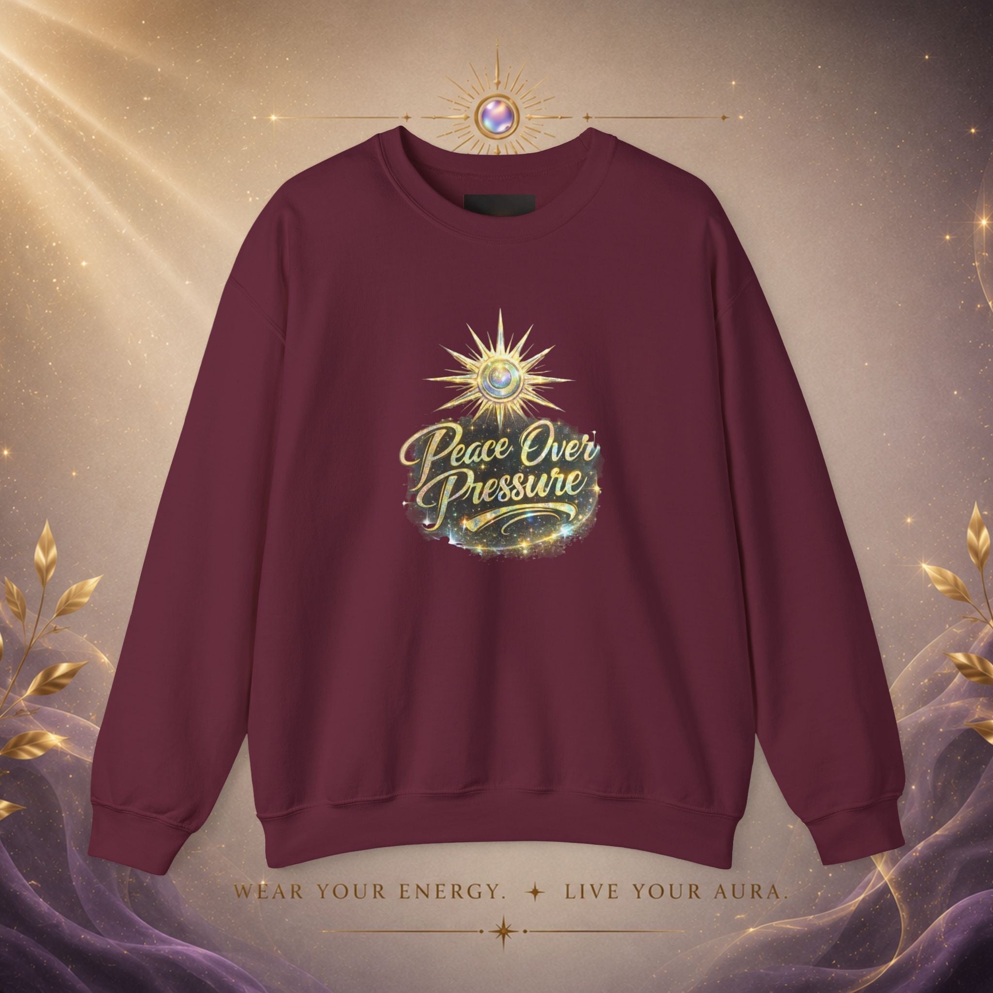 Peace Over Pressure Crewneck Sweatshirt — Inspirational Spiritual Graphic Pullover - AURA BY RS ®