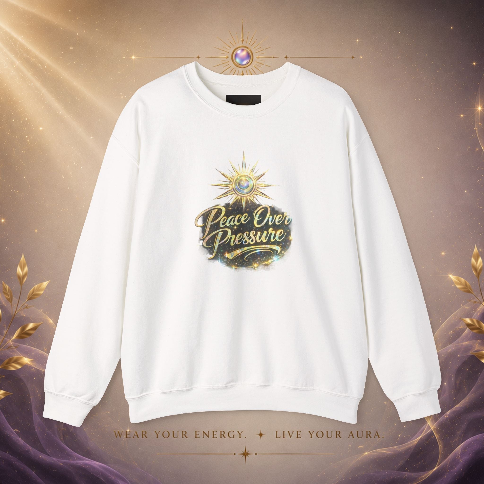 Peace Over Pressure Crewneck Sweatshirt — Inspirational Spiritual Graphic Pullover - AURA BY RS ®