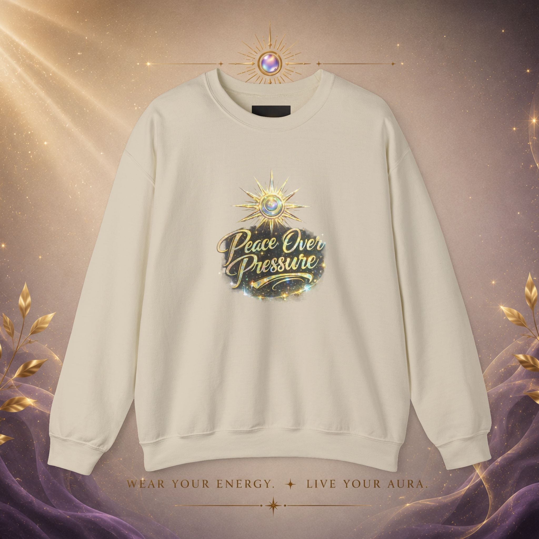 Peace Over Pressure Crewneck Sweatshirt — Inspirational Spiritual Graphic Pullover - AURA BY RS ®
