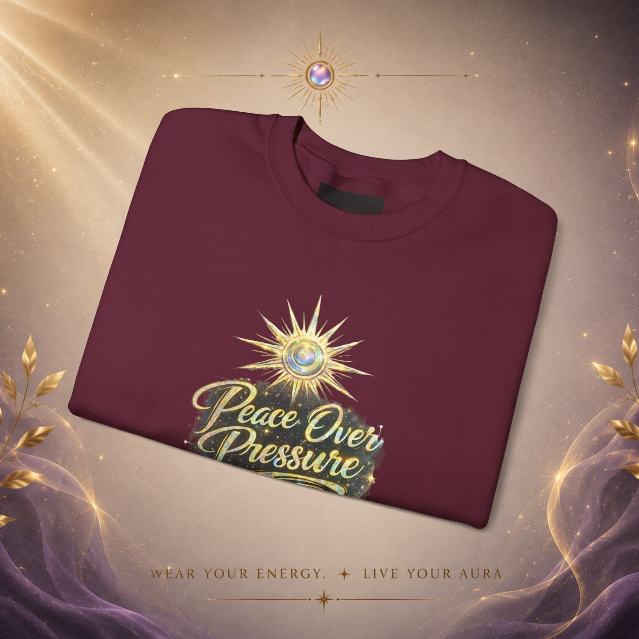 Peace Over Pressure Crewneck Sweatshirt — Inspirational Spiritual Graphic Pullover - AURA BY RS ®