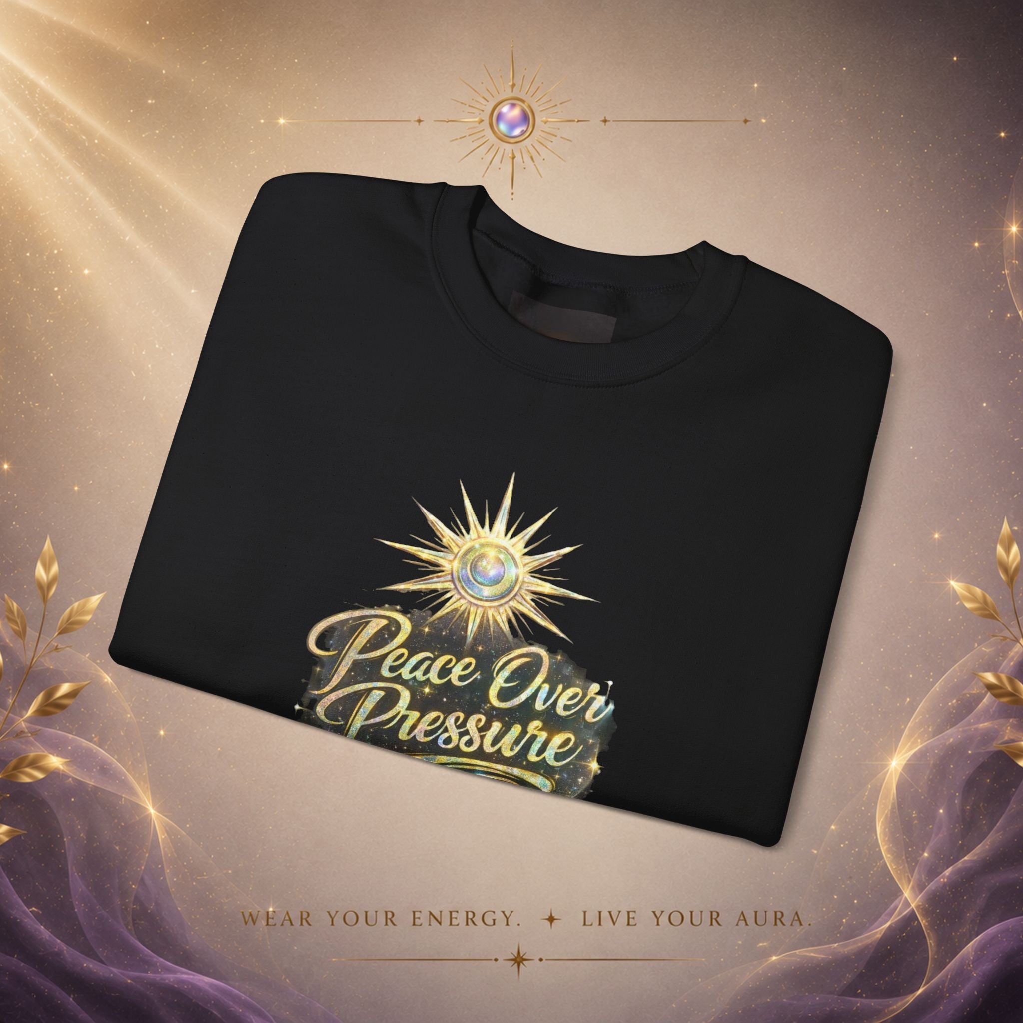 Peace Over Pressure Crewneck Sweatshirt — Inspirational Spiritual Graphic Pullover - AURA BY RS ®