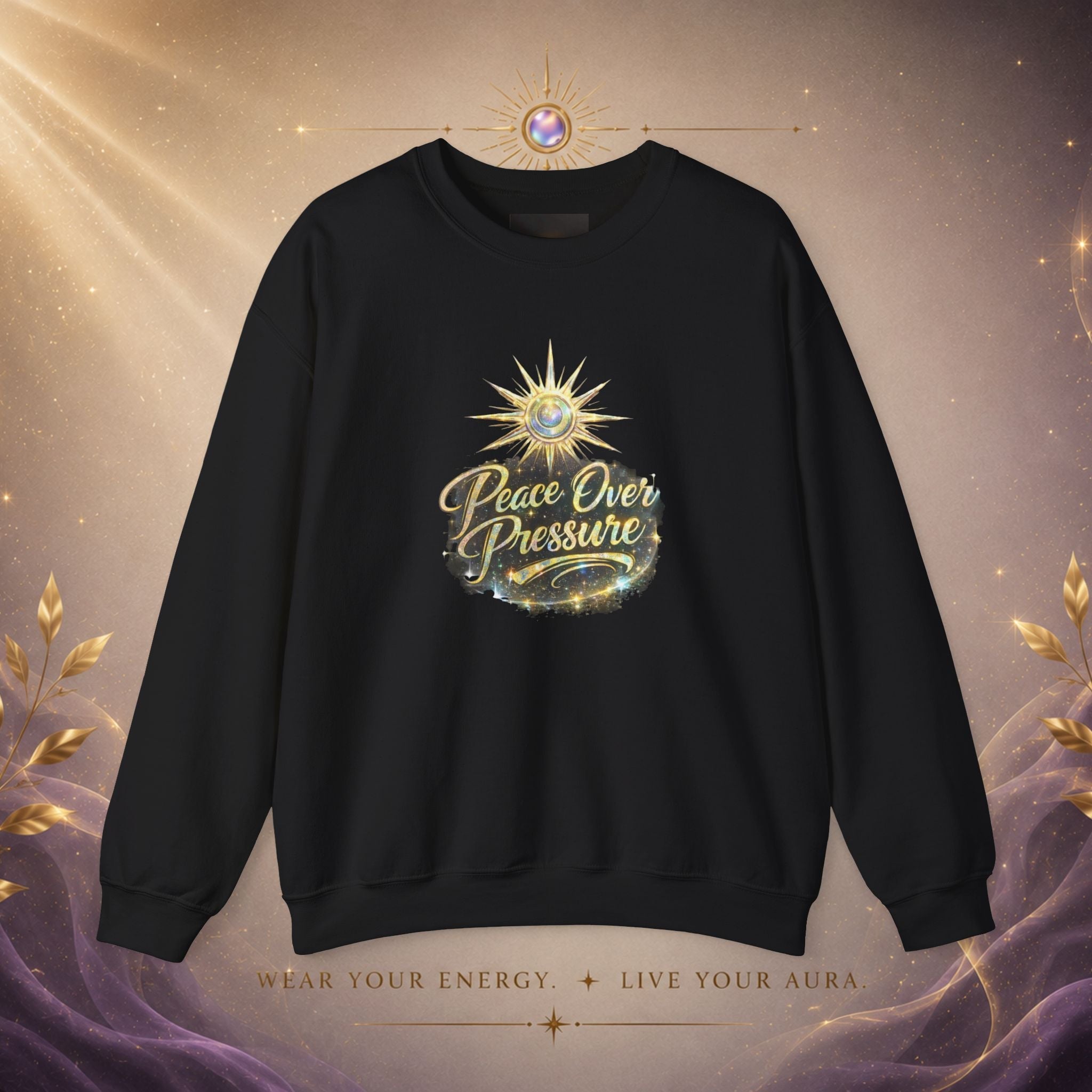 Peace Over Pressure Crewneck Sweatshirt — Inspirational Spiritual Graphic Pullover - AURA BY RS ®