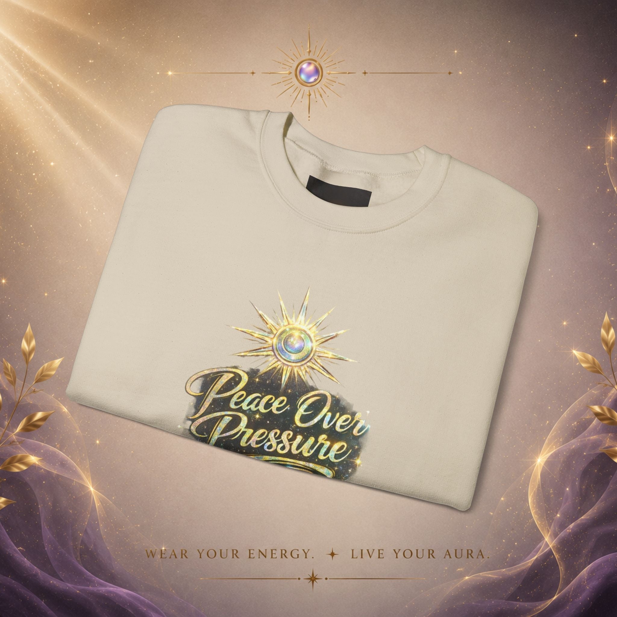 Peace Over Pressure Crewneck Sweatshirt — Inspirational Spiritual Graphic Pullover - AURA BY RS ®