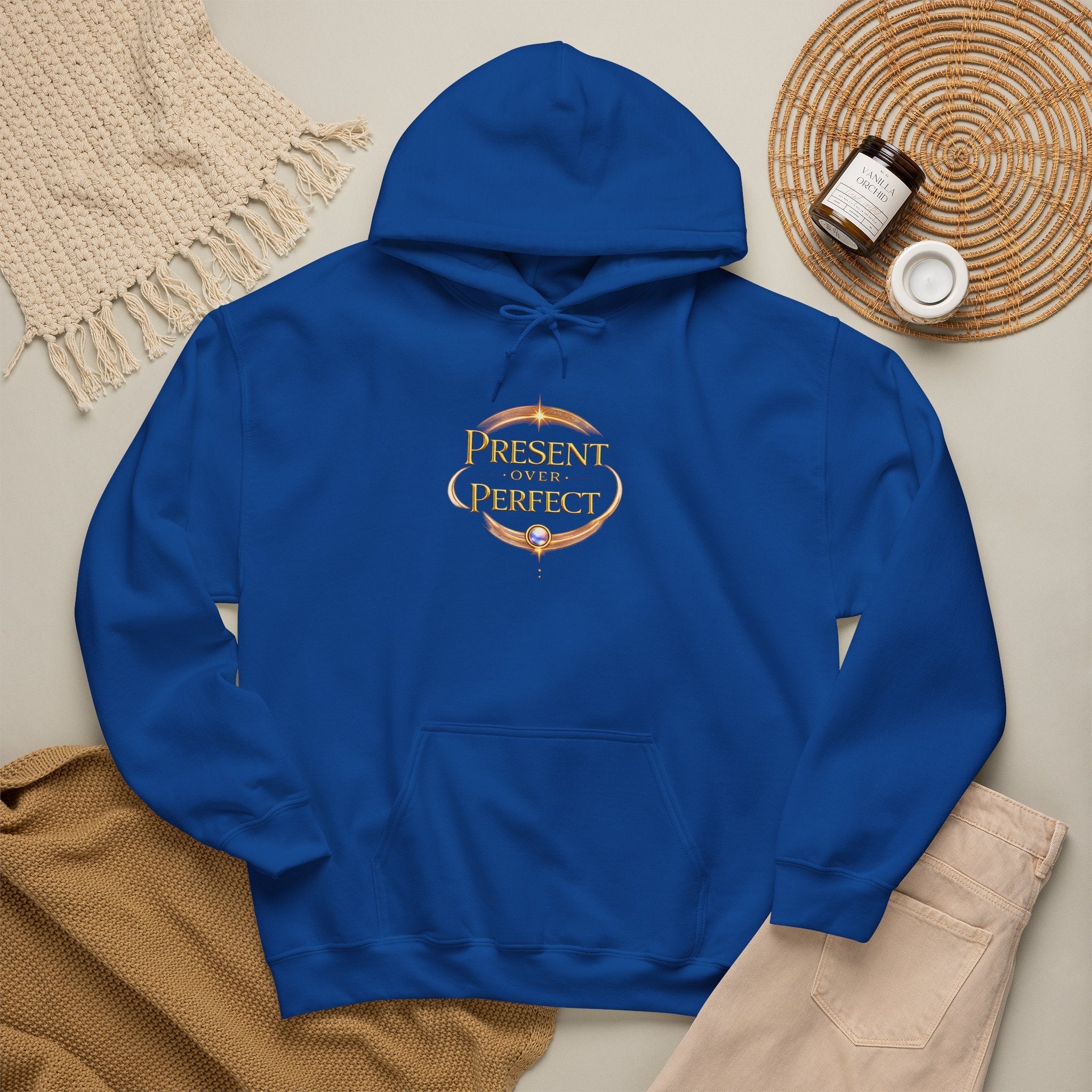 Present Over Perfect Hoodie — Inspirational Christian Faith Sweatshirt - AURA BY RS ®