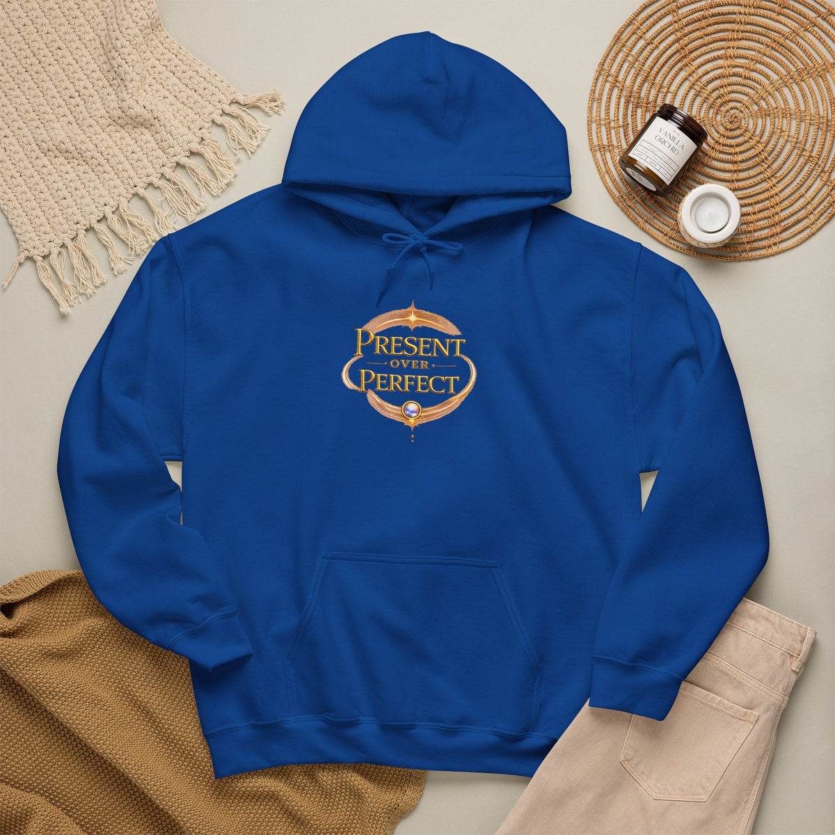 Present Over Perfect Hoodie — Inspirational Christian Faith Sweatshirt - AURA BY RS ®