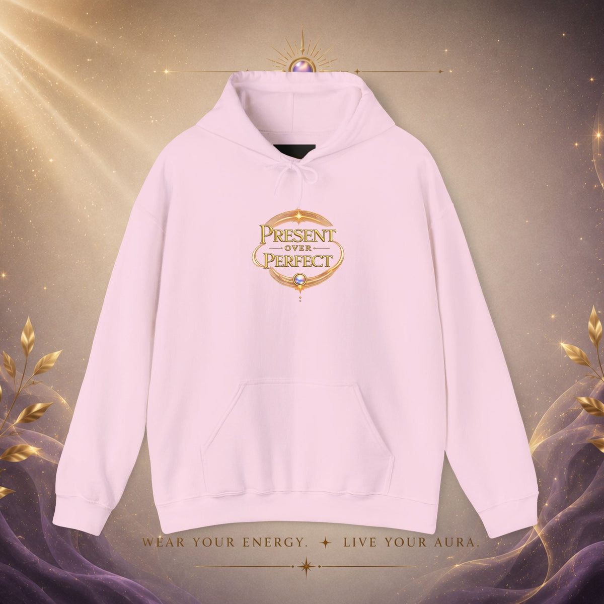Present Over Perfect Hoodie — Inspirational Christian Faith Sweatshirt - AURA BY RS ®