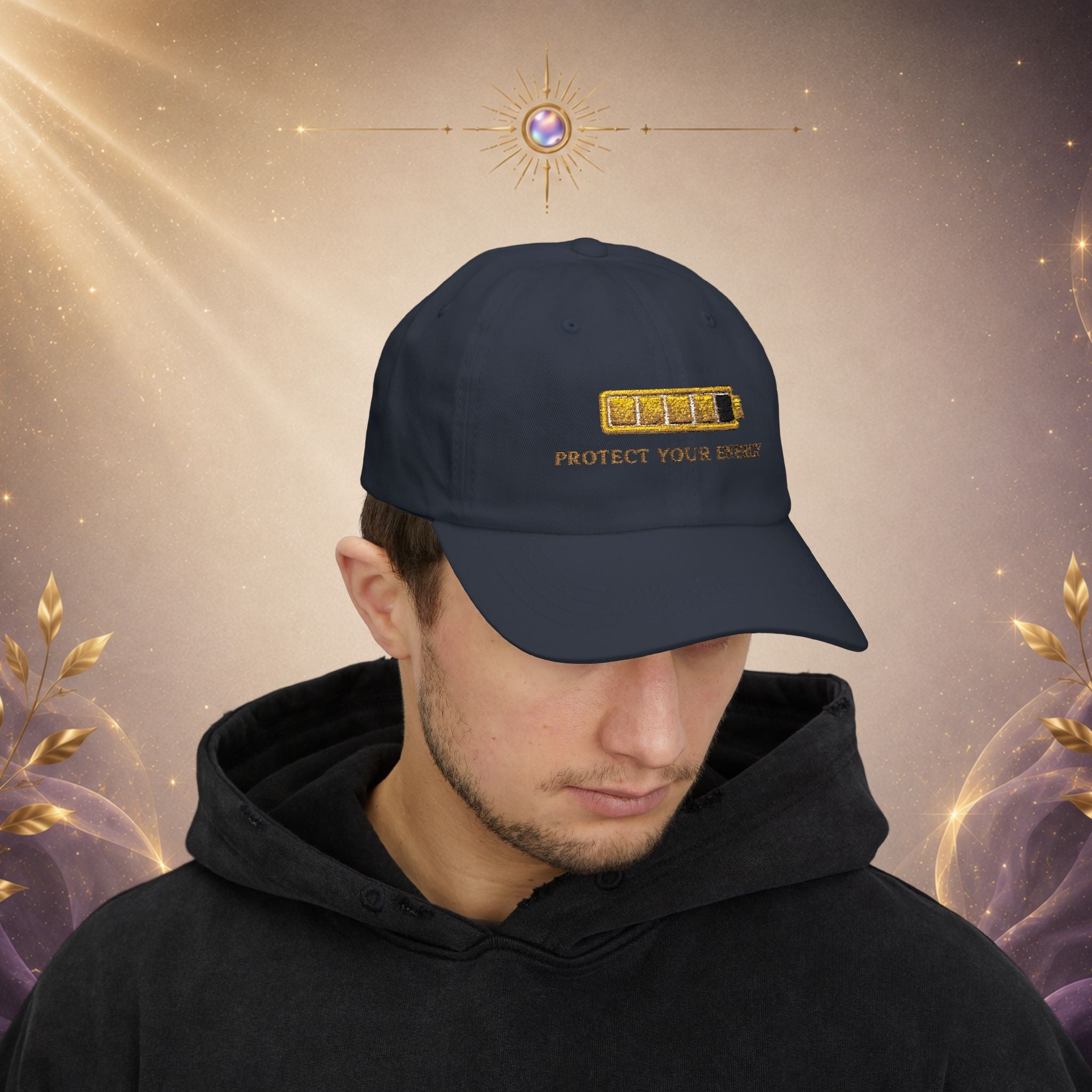 Protect Your Energy Cap — Embroidered Low Battery Icon Baseball Hat - AURA BY RS ®