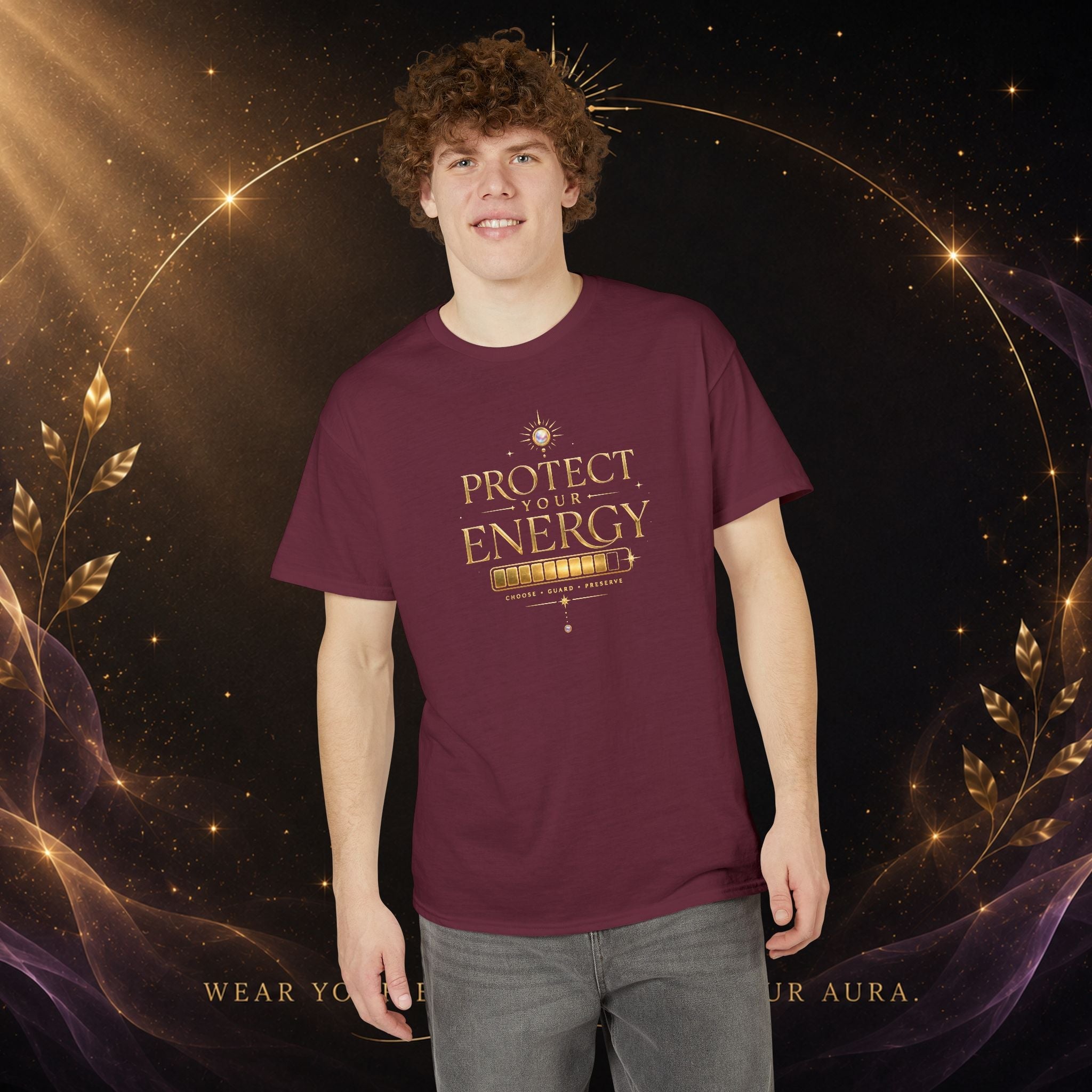 Protect Your Energy T-Shirt — Spiritual Positive Vibes Graphic Tee - AURA BY RS ®