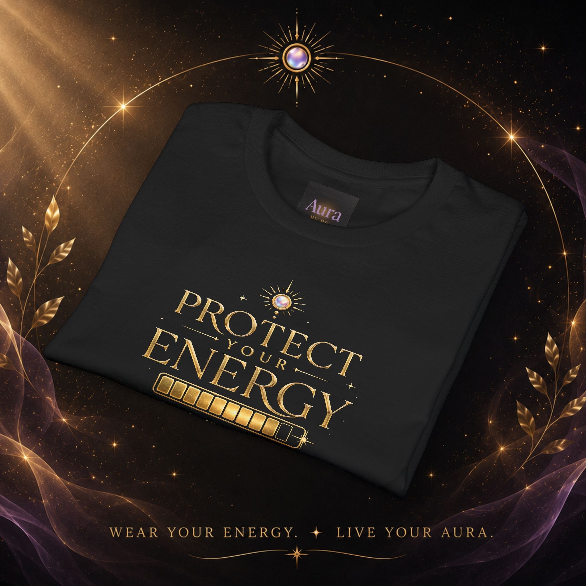Protect Your Energy T-Shirt — Spiritual Positive Vibes Graphic Tee - AURA BY RS ®