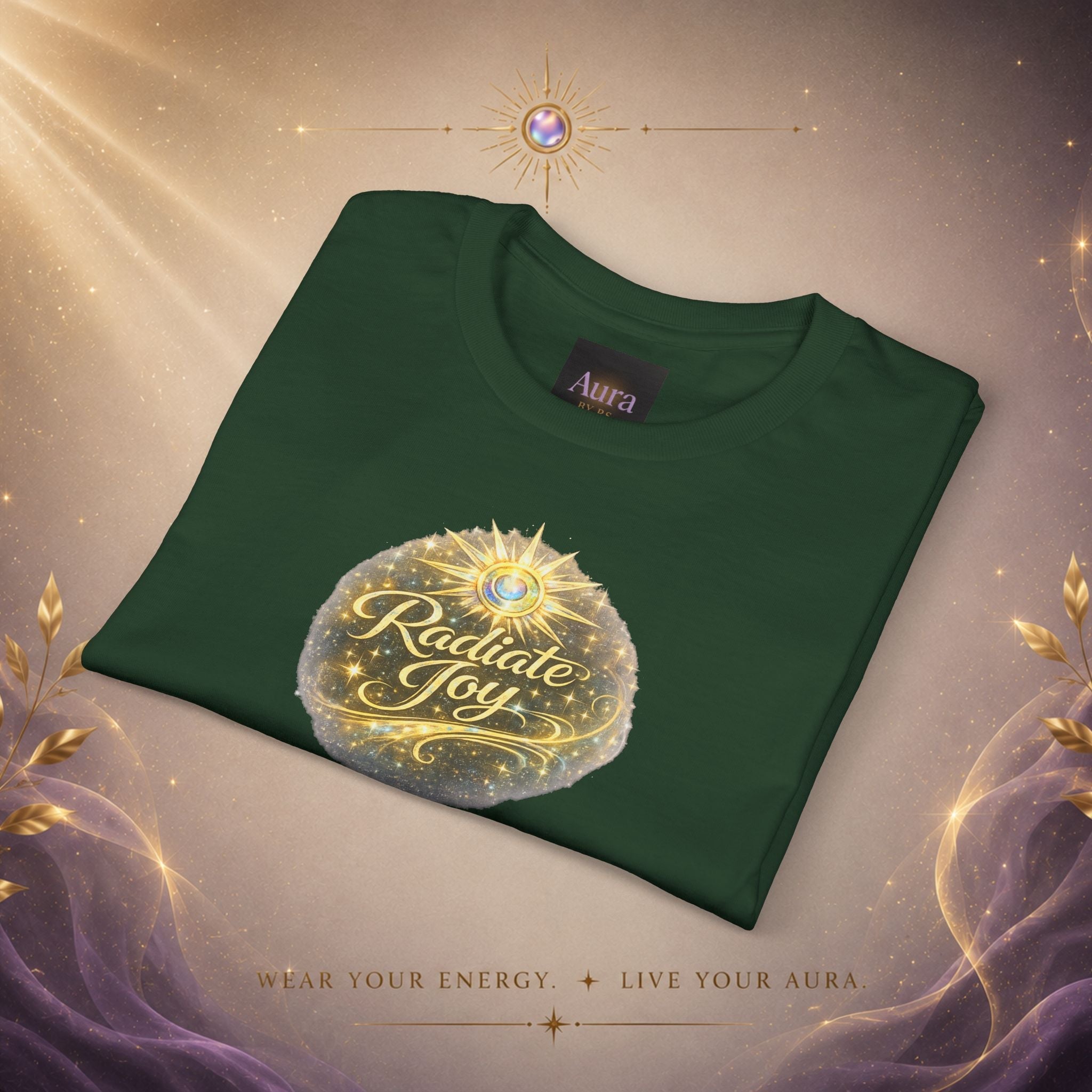 Radiate Joy Aura T-Shirt — Positive Message Tee - AURA BY RS ®