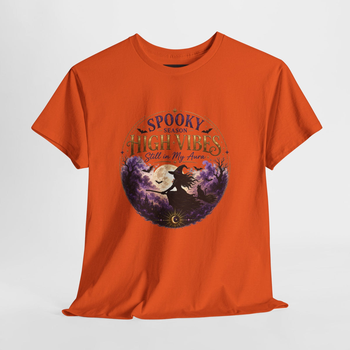 Spooky Season High Vibes Tee — Halloween Witch Moon Graphic Shirt - AURA BY RS ®