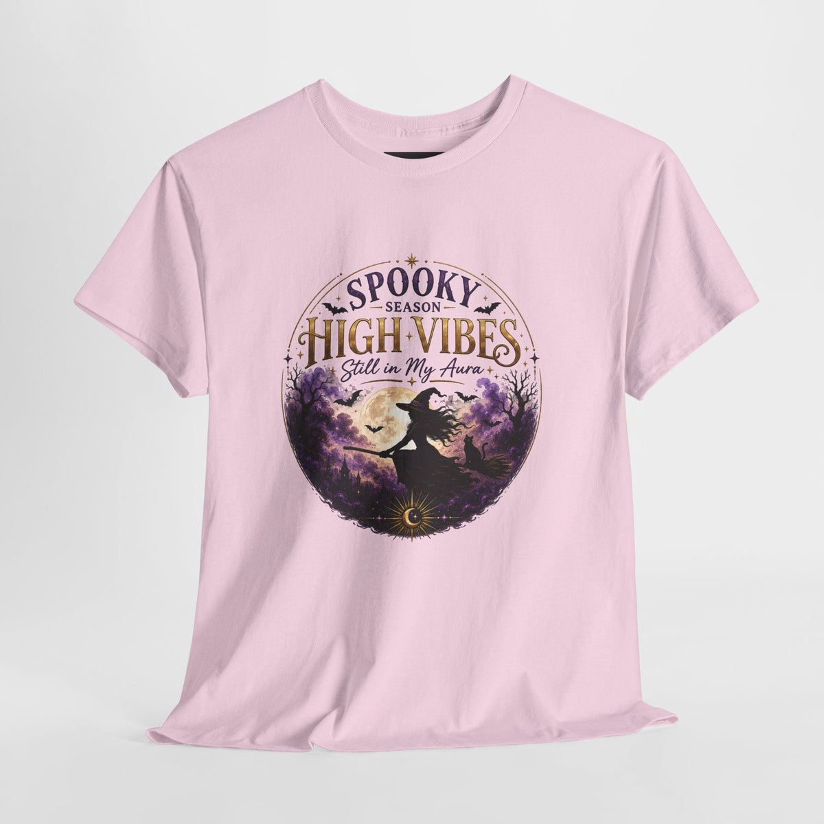 Spooky Season High Vibes Tee — Halloween Witch Moon Graphic Shirt - AURA BY RS ®
