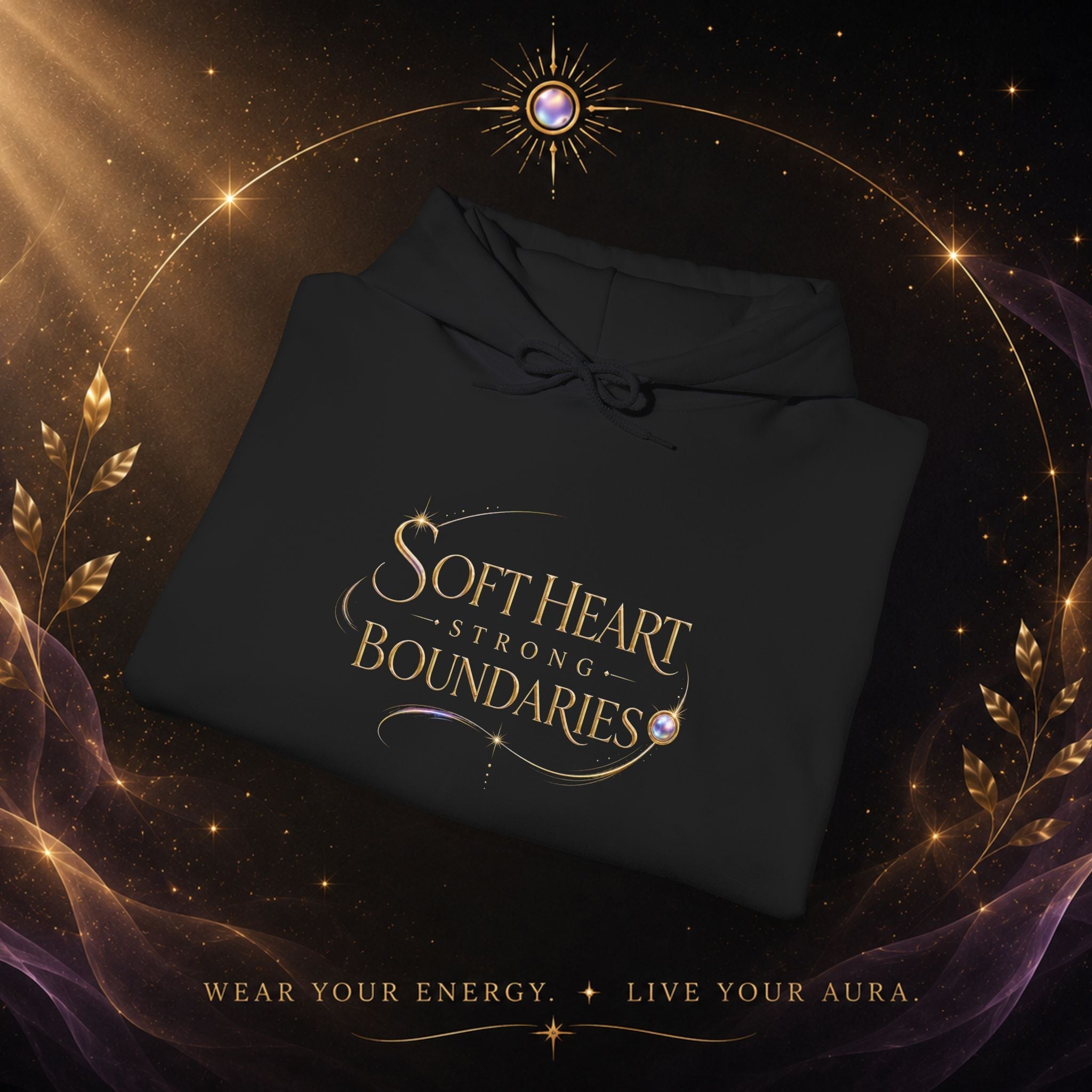Strong Boundaries Aura Hoodie — Motivational Graphic Hoodie - AURA BY RS ®