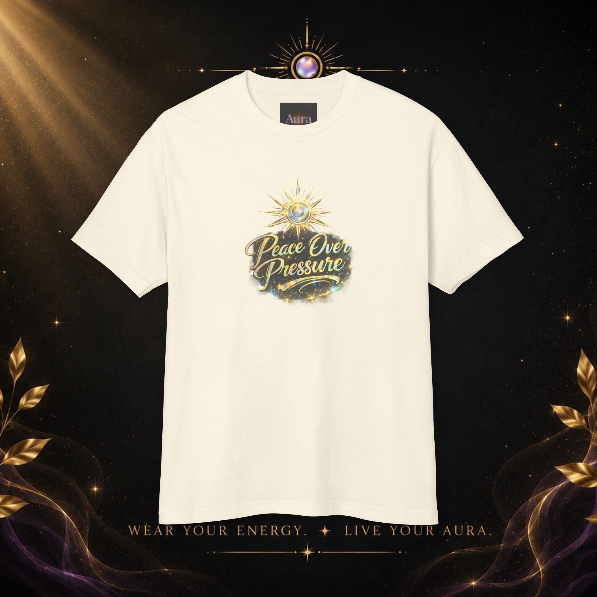 T-Shirt — "Peace Over Pressure" Vintage Sun Graphic Tee - AURA BY RS ®