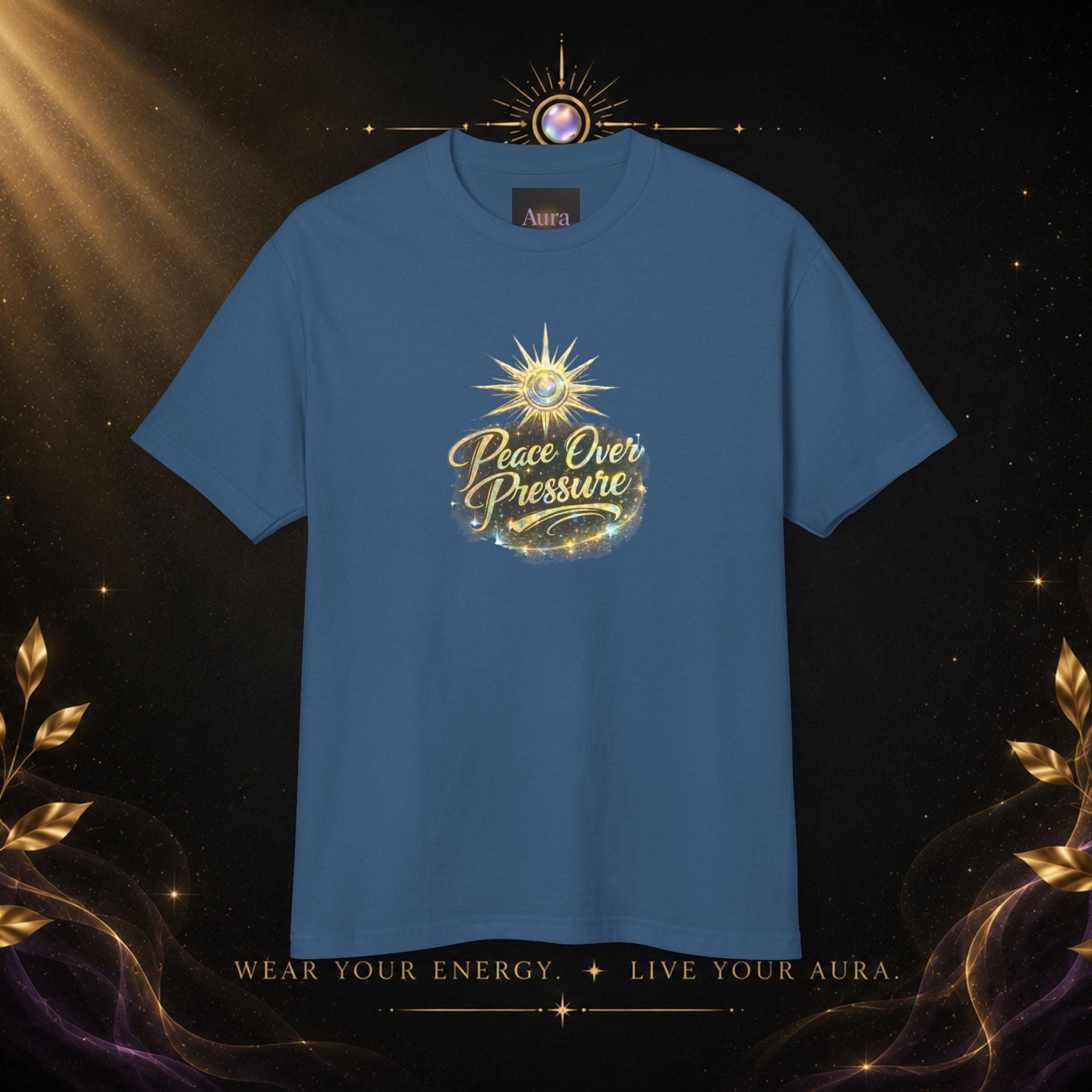T-Shirt — "Peace Over Pressure" Vintage Sun Graphic Tee - AURA BY RS ®