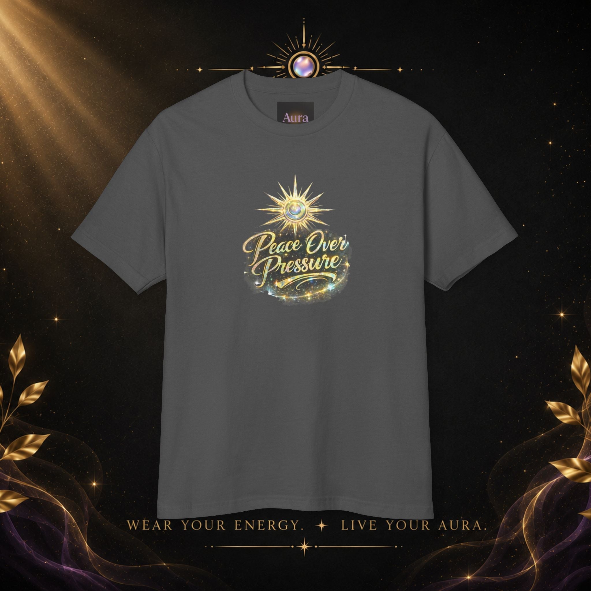 T-Shirt — "Peace Over Pressure" Vintage Sun Graphic Tee - AURA BY RS ®