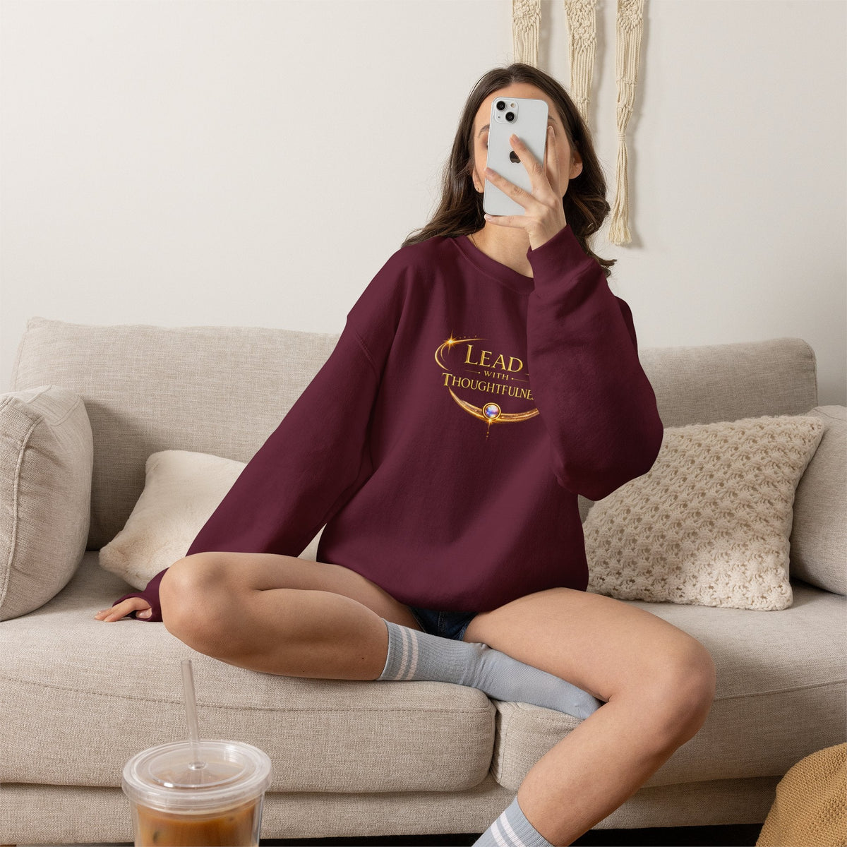 Thoughtful Leadership Crewneck Sweatshirt — "Lead with Thoughtfulness" Inspirational Pullover - AURA BY RS ®Thoughtful Leadership Crewneck Sweatshirt — "Lead with Thoughtfulness" Inspirational Pullover